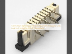 1.0mm Pitch Right Angle DIP Termination FPC Connector with Lock H=2.5mm 05A 50V FPC 용기
